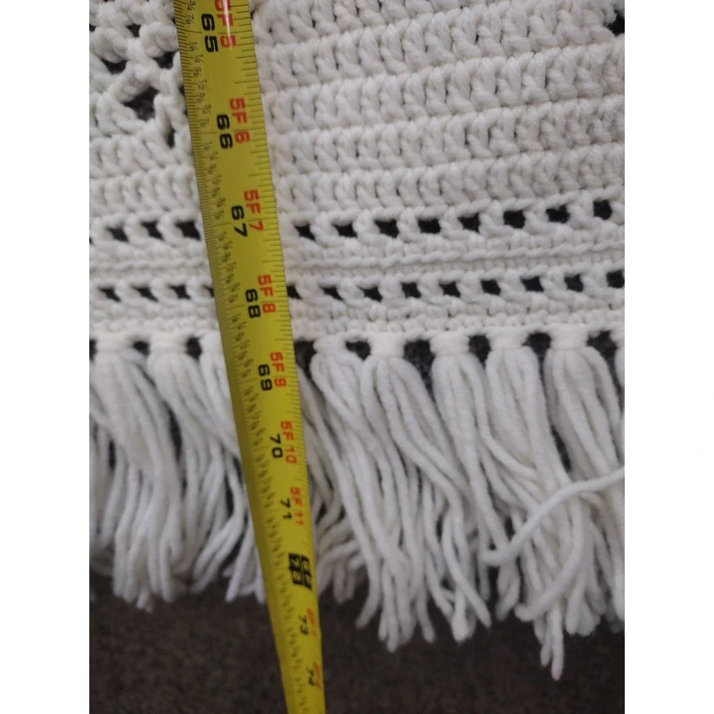 HAND CROCHET AFGHAN BLANKET THROW DAISY GRANNY SQUARES 49